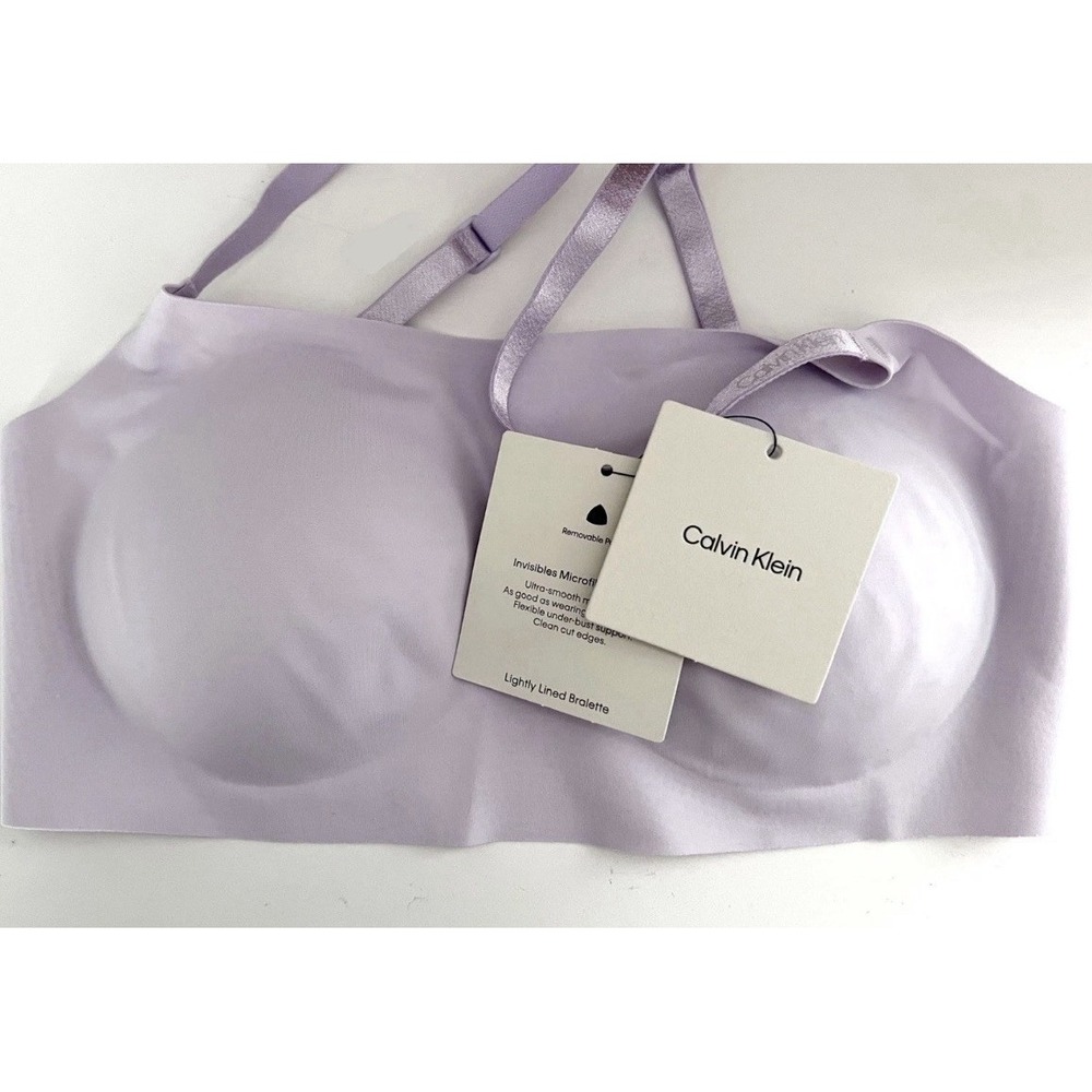 Calvin Klein Invisibles Comfort Lightly Lined Retro Bralette Sz S Lilac